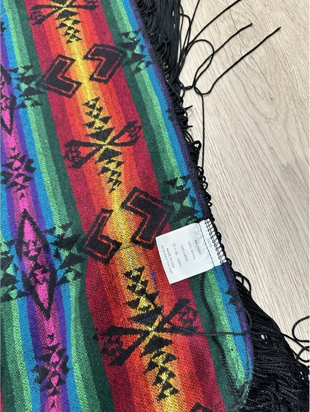 Vintage Beaver State Pendleton Robes & Shawls Wool Wrap Fringe Southwestern